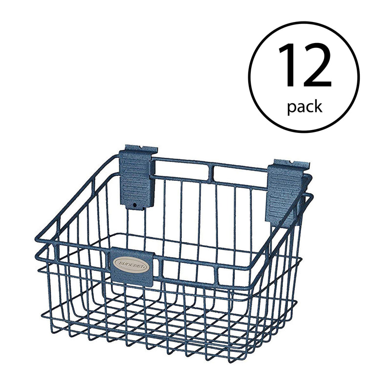 Suncast Storage 8 Inch x 12 Inch Slatwall Mounted Metal Wire Basket (12 Pack)