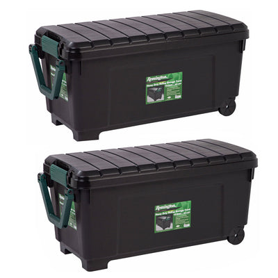 IRIS USA Black Remington Rolling Tote 42.25 Gallon Storage Container, (2 Pack) - VMInnovations