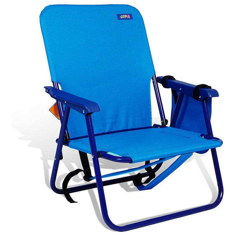 Copa Backpack Single Position Folding Aluminum Beach Chairs, Turquoise (4 Pack)