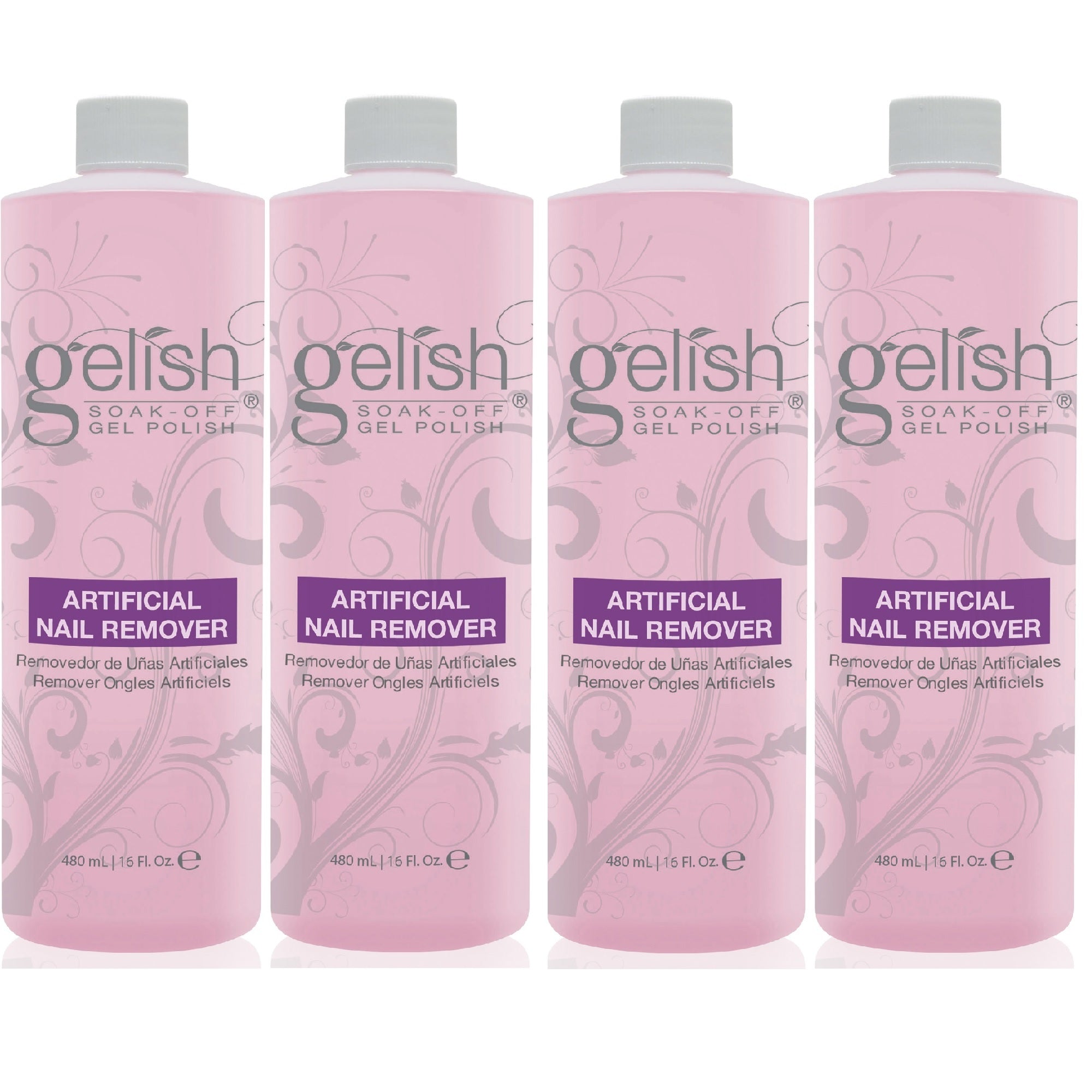 Gelish Artificial Refill Soak Off Gel Nail Polish Remover 16 Fluid Oz. (4 Pack) - VMInnovations