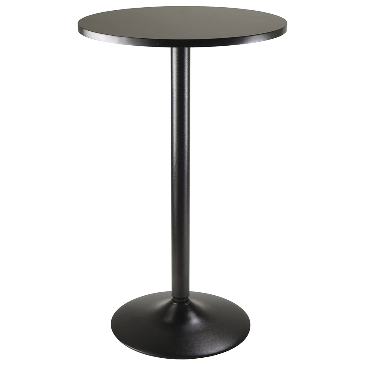 Winsome Obsidian Round Tall Pub Table with MDF Wood Top, Legs, and Base (Used)