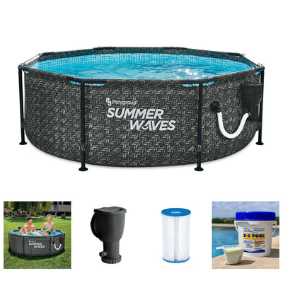 Summer Waves Active P2A00830A 8ft x 30in Above Ground Frame Swimming Pool Set - VMInnovations