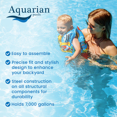 Aquarian Phoenix 21' x 52" Steel Frame Above Ground Swimming Pool Kit with Pump