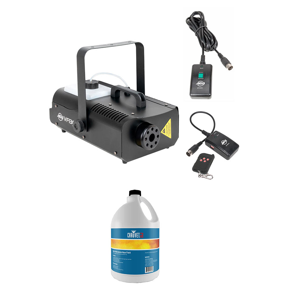 American DJ 1300 Watt 2.3 L Tank Fog Machine w/ Remote & Fog Fluid (1 Gallon)