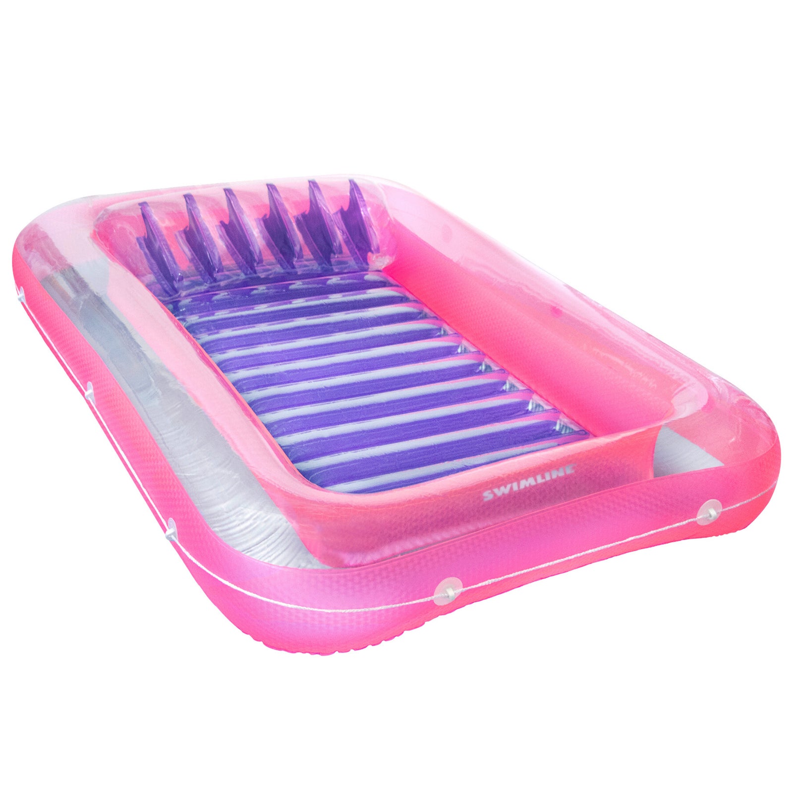 Swimline Classic Edition Inflatable Suntan Tub Floating Pool Hybrid Lounge, Pink - VMInnovations