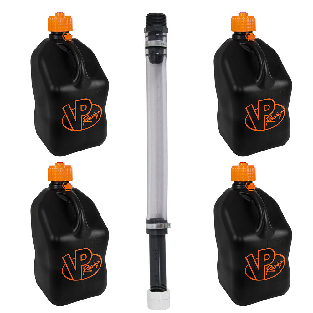 VP Racing 5.5 Gallon Motorsport Utility Jug (4 Pack) + 14" Hose Kit