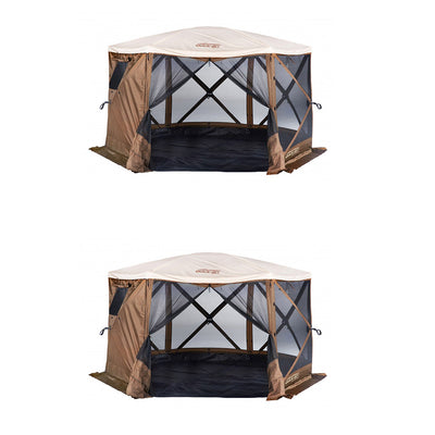 Clam Quick Set Escape Sky Camper Portable Gazebo Canopy Shelter w/ Floor(2 Pack) - VMInnovations