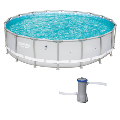 Bestway 18ft x 48in Steel Frame Above Ground Pool with Cartridge Filter Pump - VMInnovations