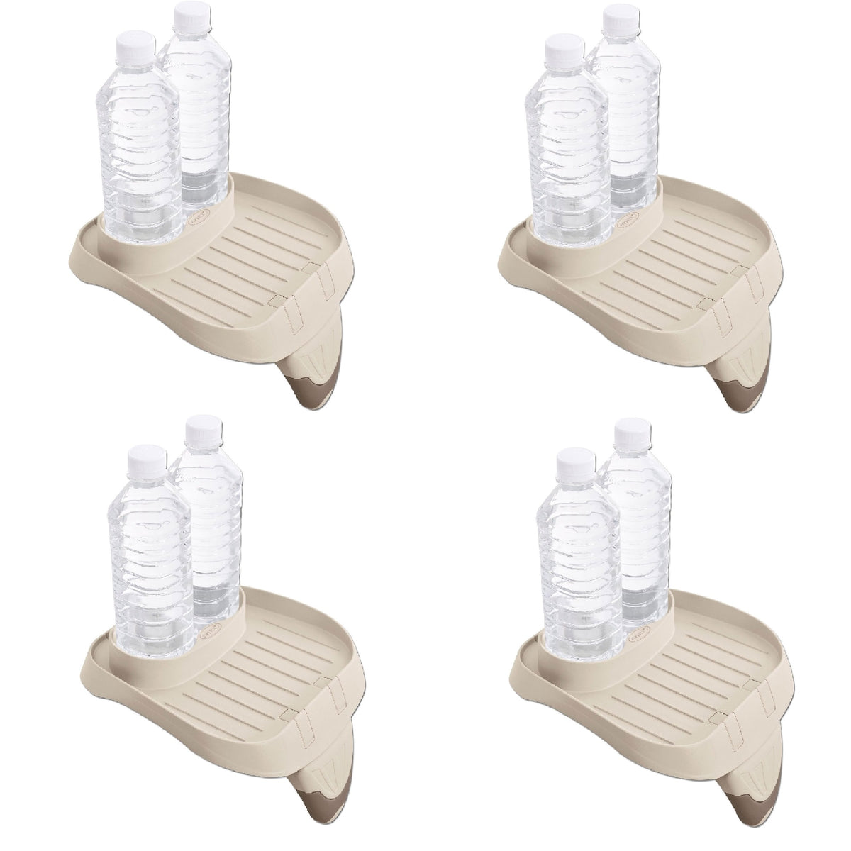 Intex PureSpa Attachable Cup Holder And Refreshment Tray Accessory, Tan (4 Pack)