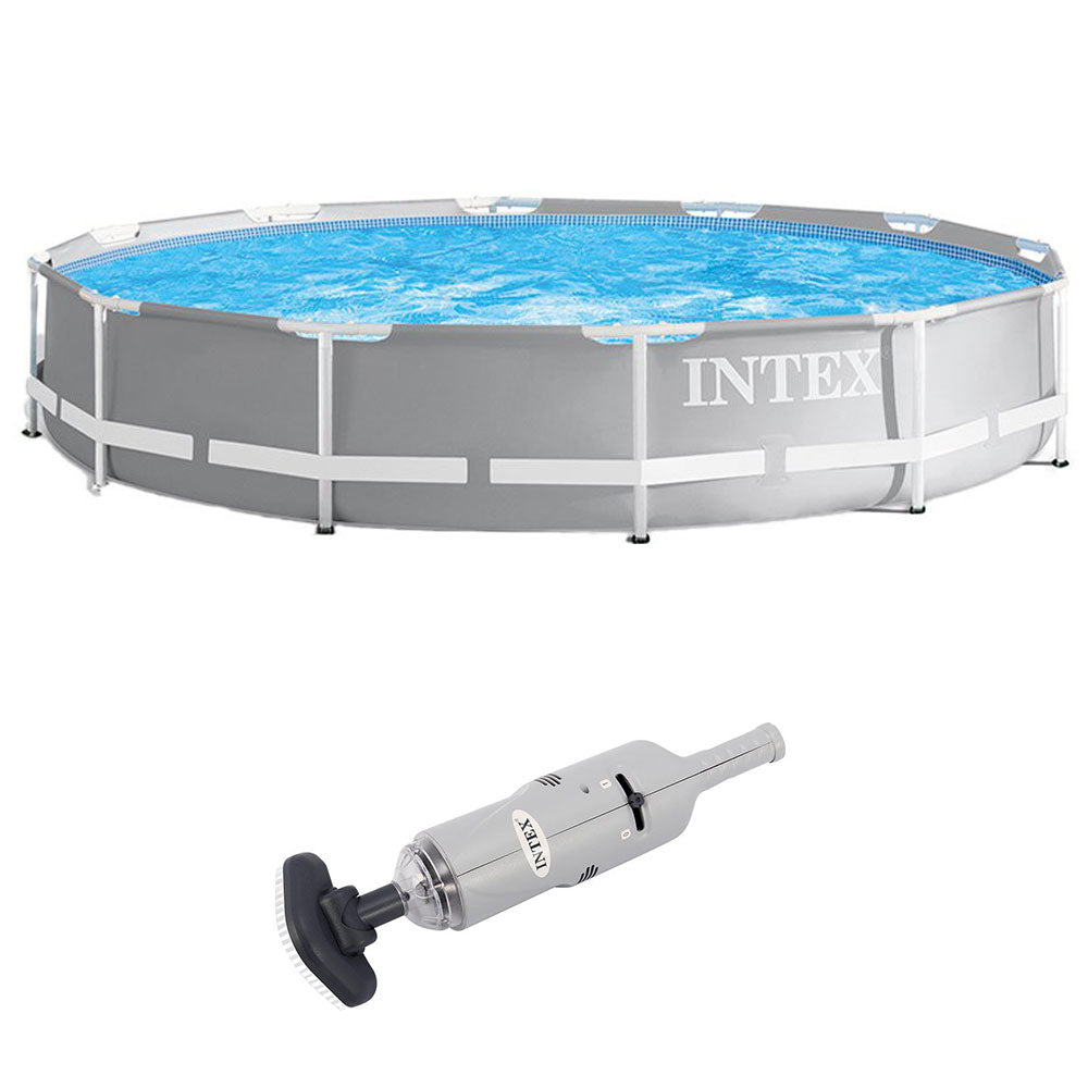 Intex 12ft x 12ft x 30in Prism Frame Above Ground Swimming Pool w/ Vacuum