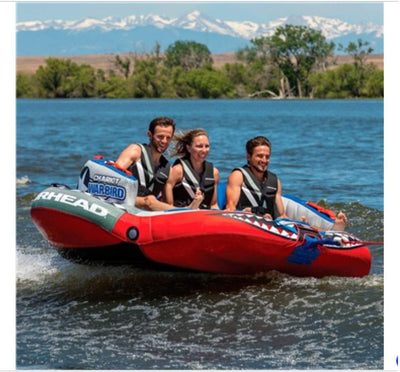 Airhead Chariot Warbird 2 Rider Towable Inflatable Boating Lake Water Tube