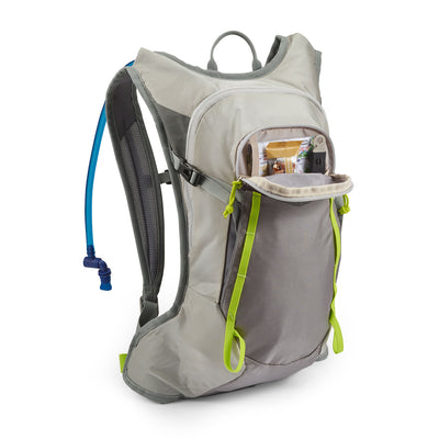 High Sierra Hydrahike 2.0 8L Hydration Water Backpack for Hiking, Gray & Green