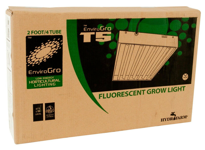 AgroBrite FLT24 4-Tube Hydroponic 2' Grow 96W Light Fixture with Bulbs, White - VMInnovations