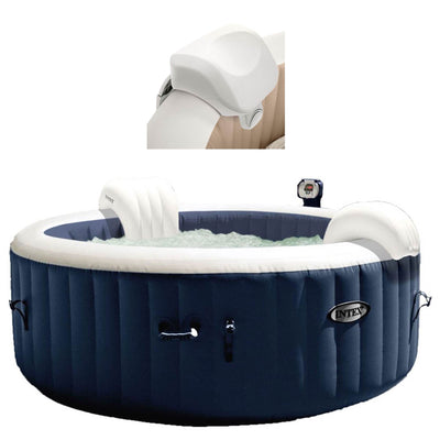 Intex PureSpa Inflatable Bubble Jets 4 Person Hot Tub with Soft Foam Headrest