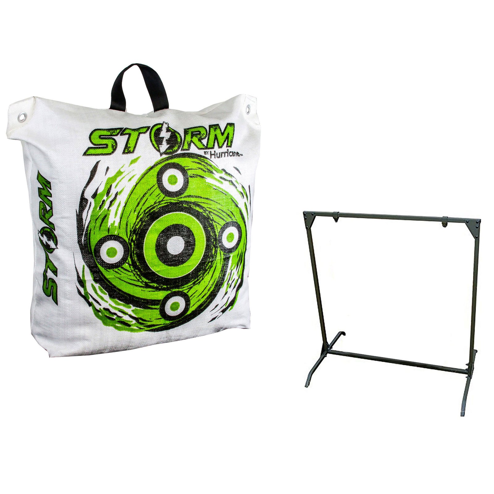 Hurricane 600 FPS High Contrast Archery Bag Target & 30 Inch Bag Target Stand - VMInnovations