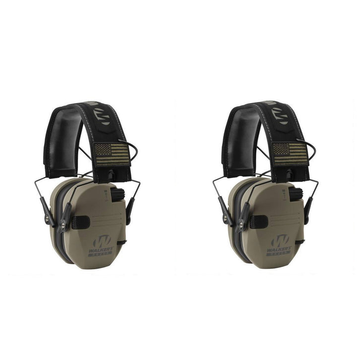 Walker's Patriot Razor Slim Shooting Ear Protection Muffs, NRR 23dB (2 Pack)