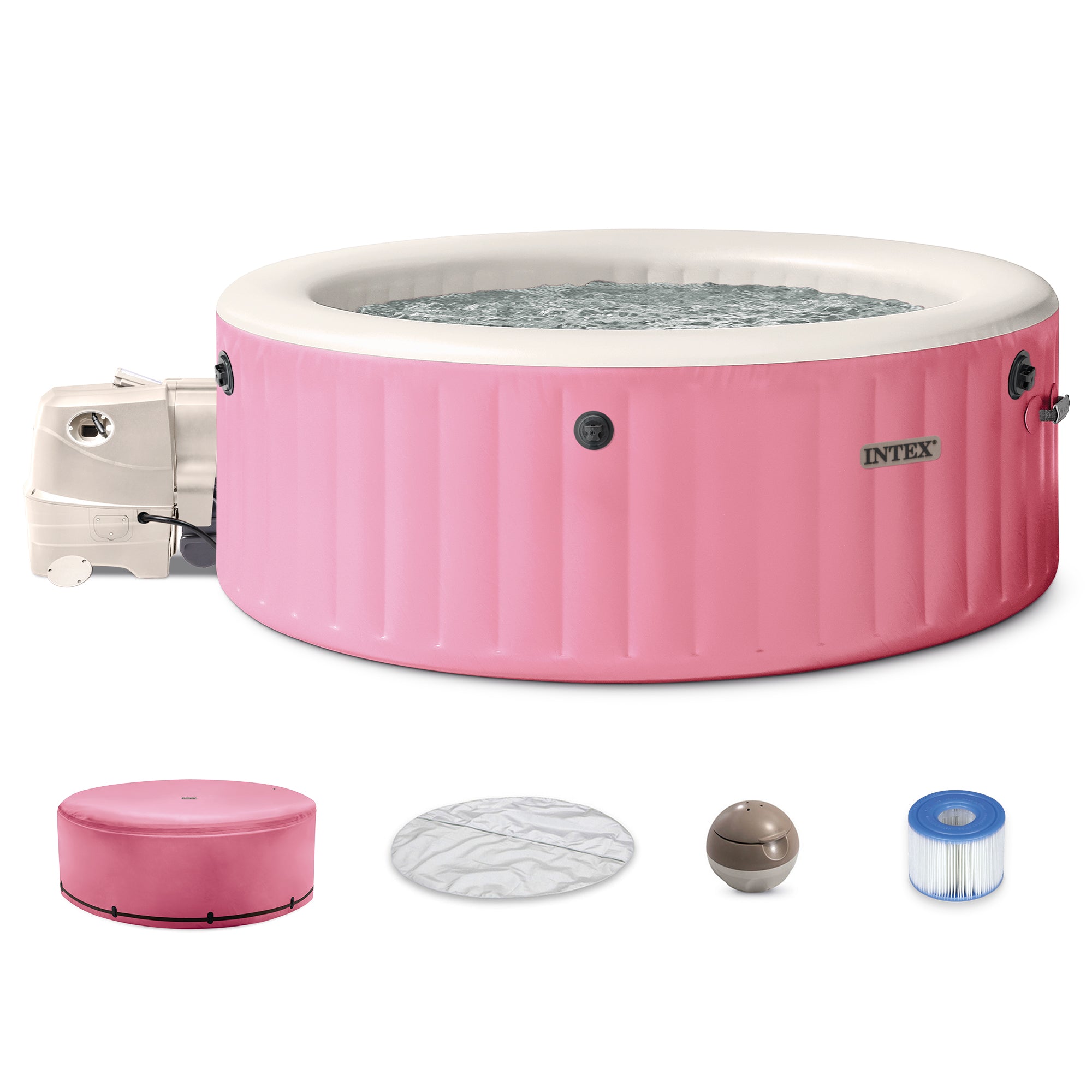 INTEX PureSpa Bubble Massage Spa Set with Energy Efficient Cover, 77" x 28" - VMInnovations