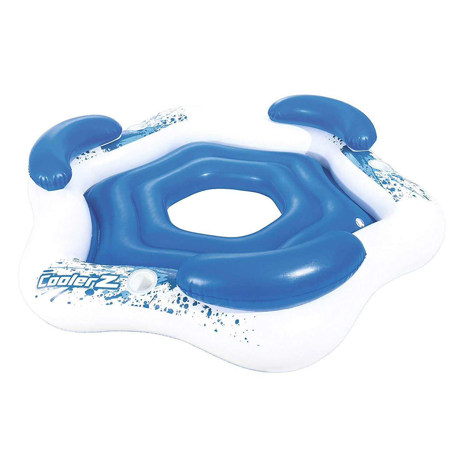 Bestway 3-Person Floating Water Island Lounge Raft With Open Bottom (2 Pack)