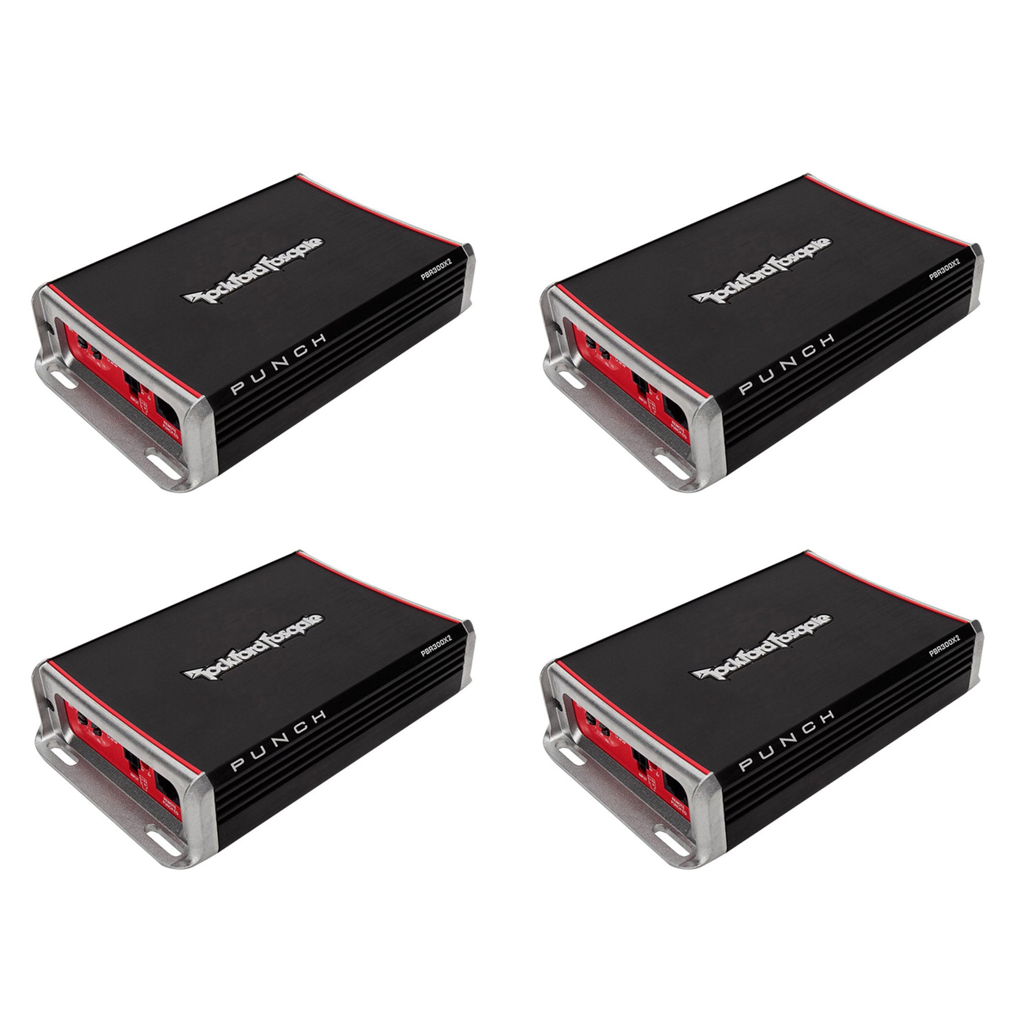 Rockford Fosgate PBR300X2 300 W 2-Channel Amp for Compact Sub Systems (4 Pack)