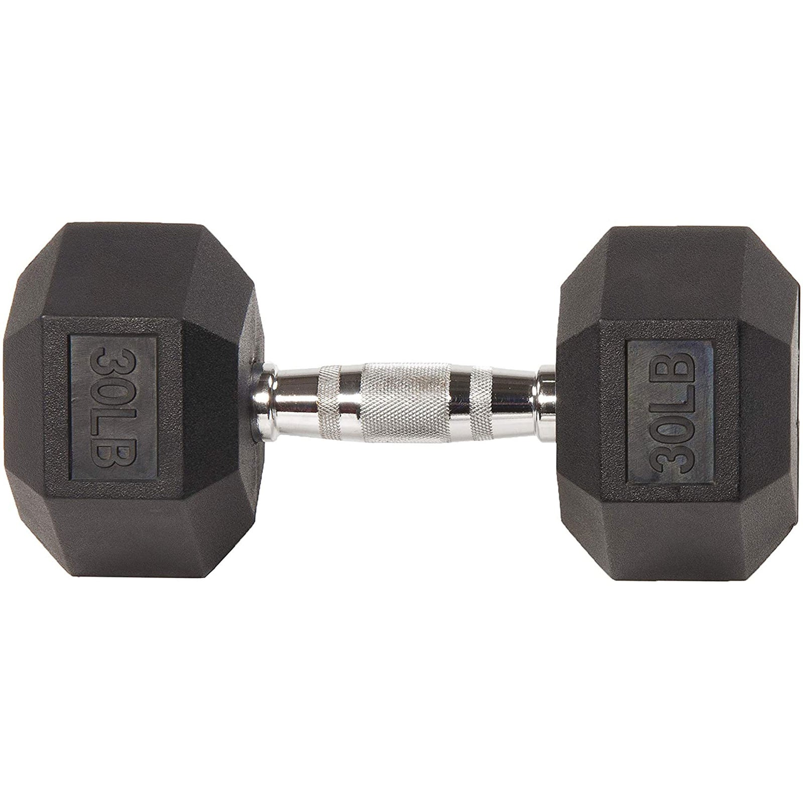 Sporzon Single Rubber Encased Hexagon Handheld Free Weight Dumbbell, 30lbs(Used) - VMInnovations