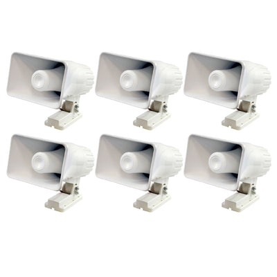 New Pyle 6" 50 Watt Indoor/Outdoor Waterproof Home PA Horn Speaker (6 Pack) - VMInnovations