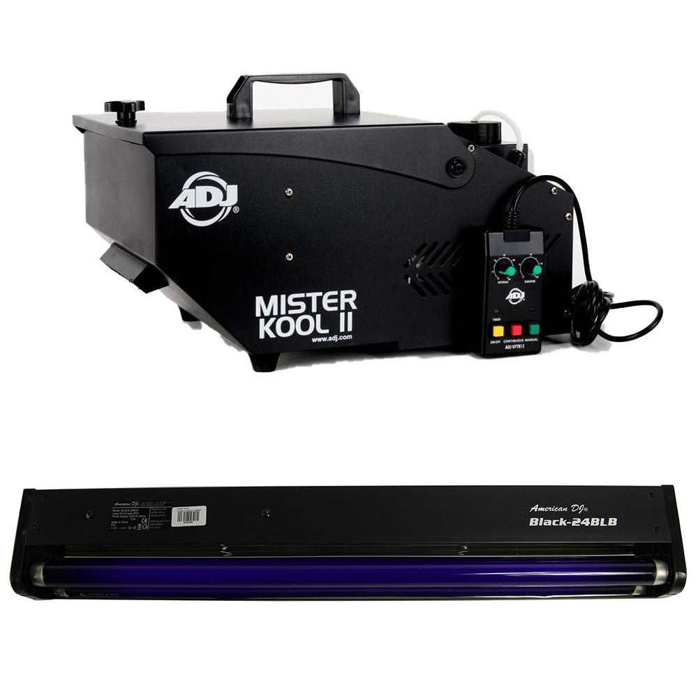 American DJ Mister Kool II Water Smoke Fog Machine w/ 24 Inch 20W Black Light
