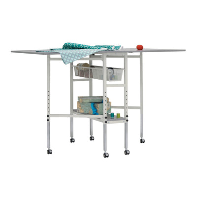 Spree 60" x 36" Adjustable Folding Multipurpose Craft Table with Metal Drawers