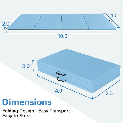 BalanceFrom Fitness 120x48" All Purpose Folding Gymnastics Exercise Mat, Blue