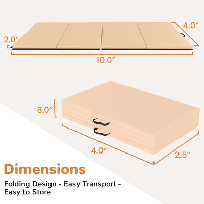 BalanceFrom Fitness 120 x 48" All Purpose Folding Gymnastics Exercise Mat, Beige (Open Box) - VMInnovations