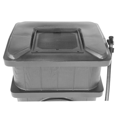 FCMP Outdoor 45 Gal Wood Grain Rain Catcher Barrel Container, Gray (2 Pack) - VMInnovations