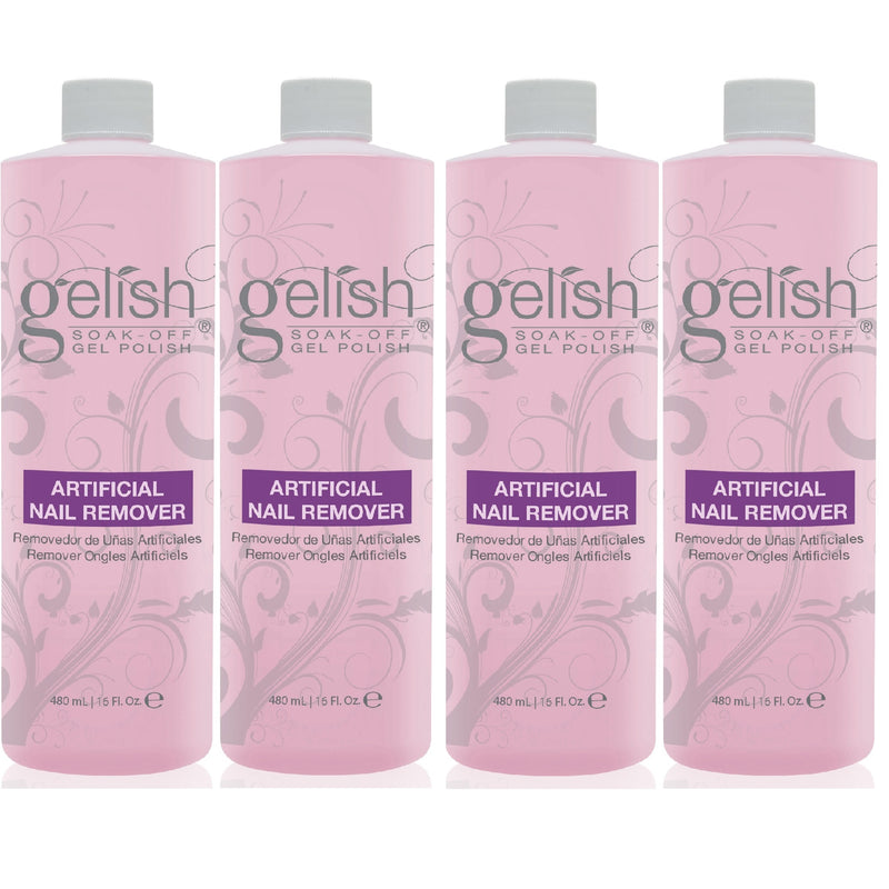 Gelish Artificial Refill Soak Off Gel Nail Polish Remover 16 Fluid Oz. (4 Pack)