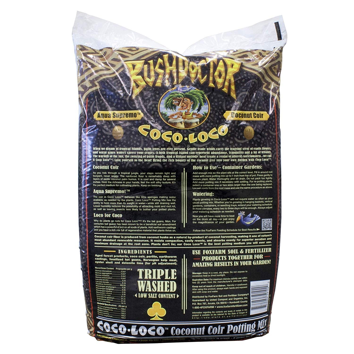 FoxFarm FX14100 Bush Doctor Coco Loco Plant Garden Potting Soil Mix, 2 Cubic Ft - VMInnovations