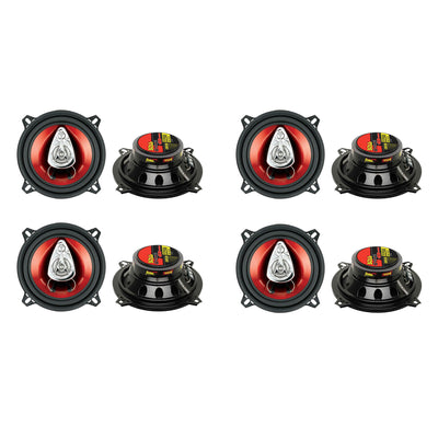 BOSS Audio 5.25" 3-Way 225W Car Audio Coaxial Speakers Stereo Red (4 Pair) - VMInnovations