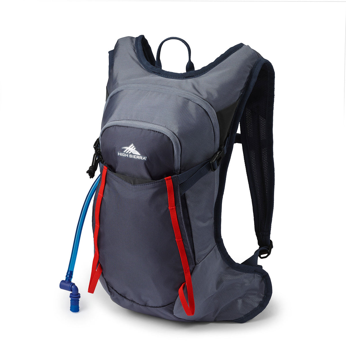 High Sierra Hydrahike 2.0 8L Hydration Water Backpack for Hiking, Gray & Red