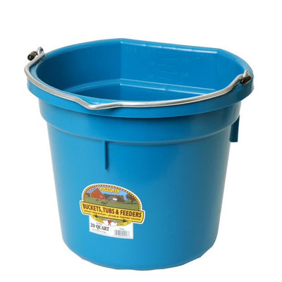 Little Giant All Purpose Heavy Duty Flat Back 20 Quart Plastic Bucket,Teal(Used)