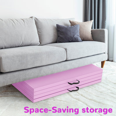 BalanceFrom Fitness 120 x 48" All Purpose Folding Gymnastics Exercise Mat, Pink