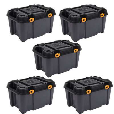 Ezy Storage Bunker 21 Gallon Heavy Duty Garage Storage Container Tub (5 Pack) - VMInnovations