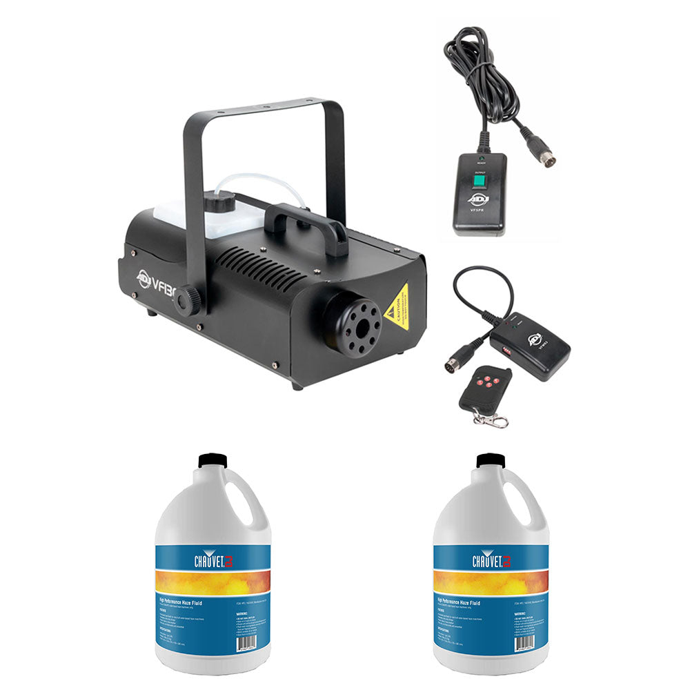 American DJ 1300 Watt 2.3 L Tank Fog Machine w/ Remote & Fog Fluid, 2 Gallons