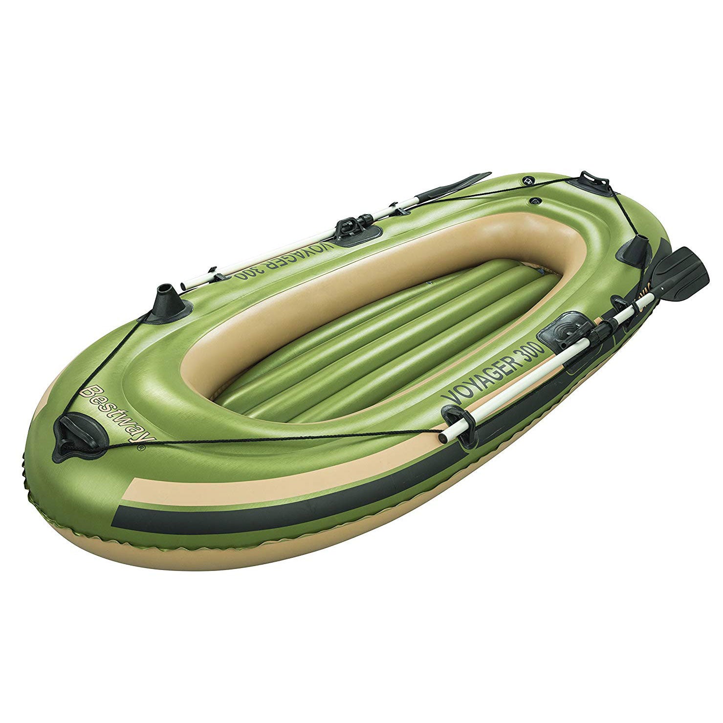 Bestway Hydro Force Voyager 300 Inflatable Raft And Aluminum Oars (Open Box)