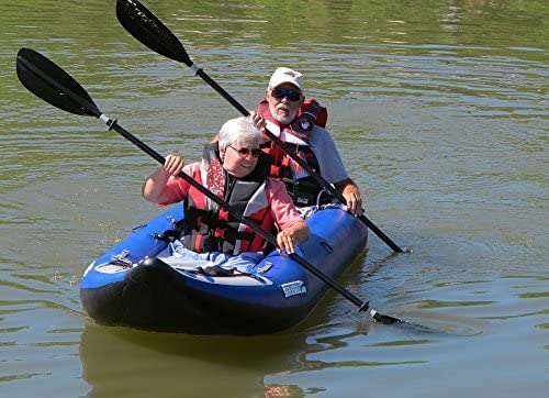 Sea Eagle Inflatable 3 Person Kayak Explorer Pro Package, White/Blue (Open Box)