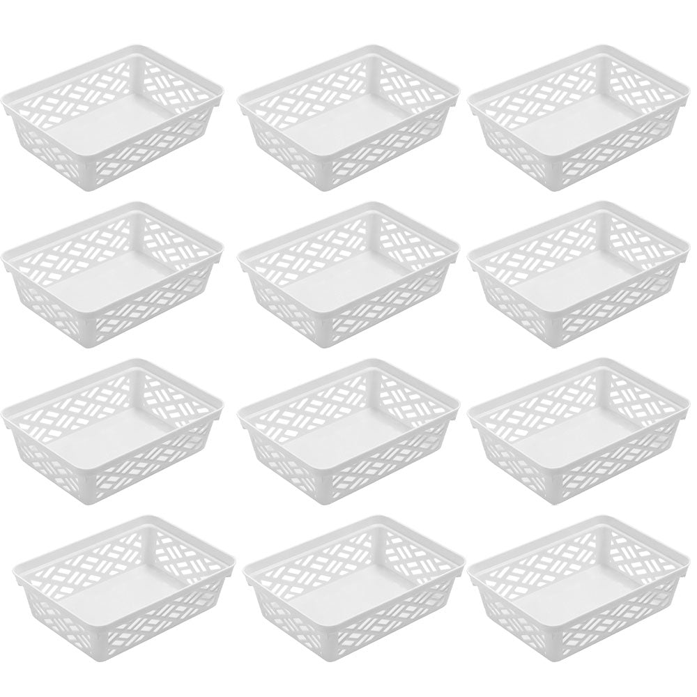 Ezy Storage 32133 Small Brickor Plastic Household Organization Basket, (12 Pack) - VMInnovations