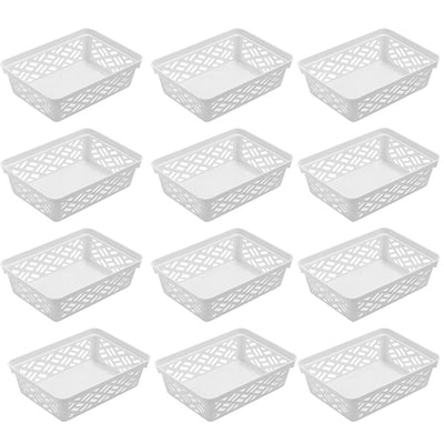 Ezy Storage 32133 Small Brickor Plastic Household Organization Basket, (12 Pack) - VMInnovations