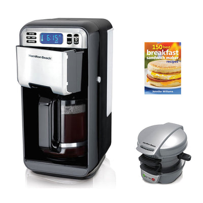 Hamilton Beach Coffee Maker w/ Press Breakfast Sandwich Maker & Recipe Book