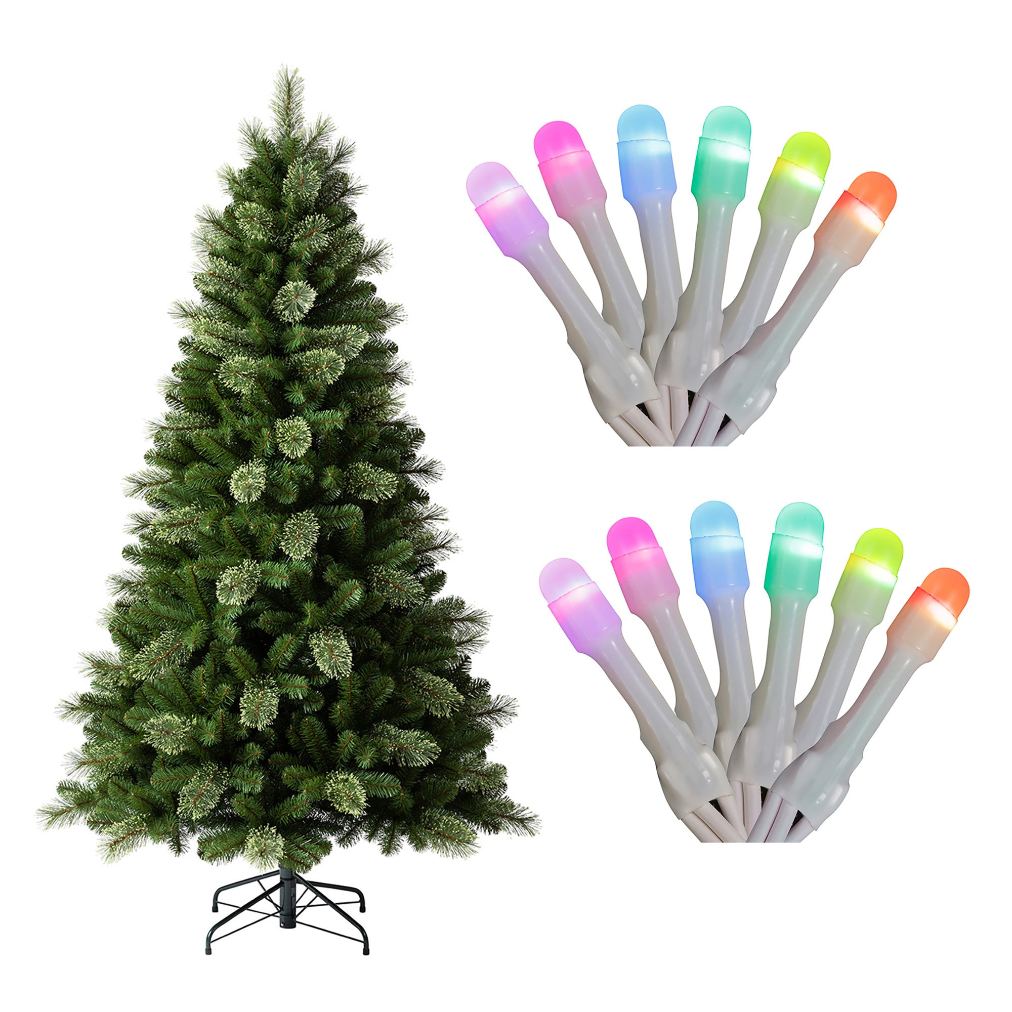 Home Heritage 7' Cascade Cashmere Pine Tree w/ Twinkly App Controlled RGB Lights