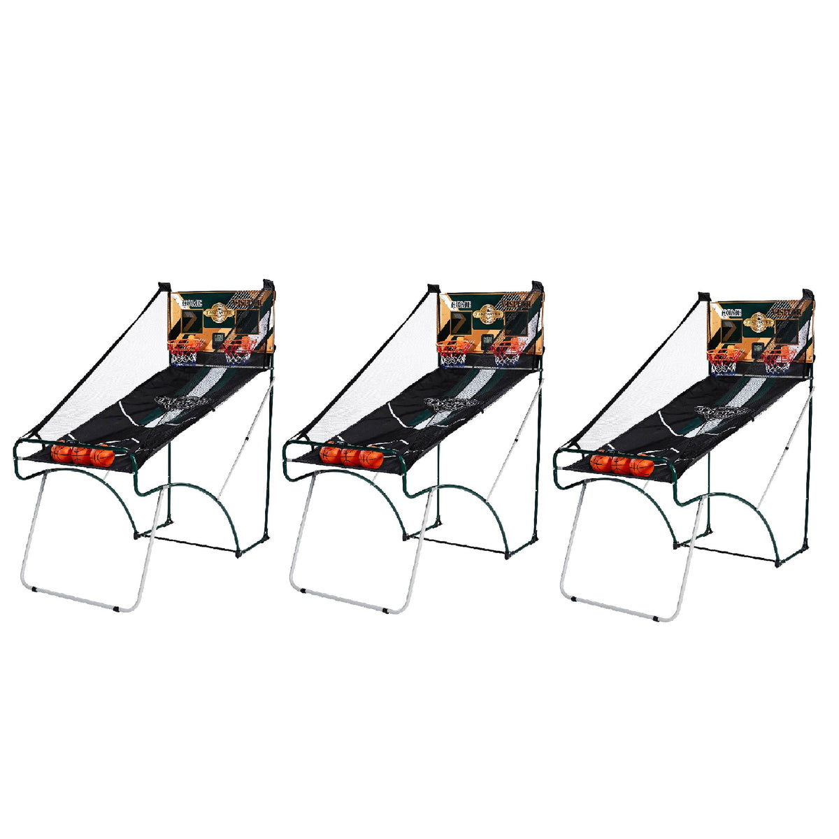 Lancaster Sports EZ-Fold 2 Player Arcade Dual Basketball Hoop Shot Game (3 Pack)