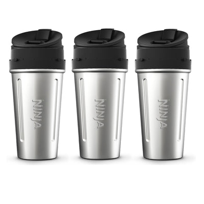 SharkNinja 24 Oz Stainless Steel Ninja Cup w/ Sip & Seal Lid (3 Pack)