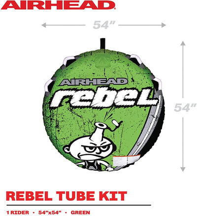 AIRHEAD Rebel Tube Rope Pump Kit Inflatable Single Rider Lake Towable (Used)