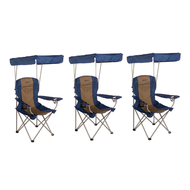 Kamp-Rite Outdoor Tailgating Camping Sun Shade Canopy Folding Chair (3 Pack)