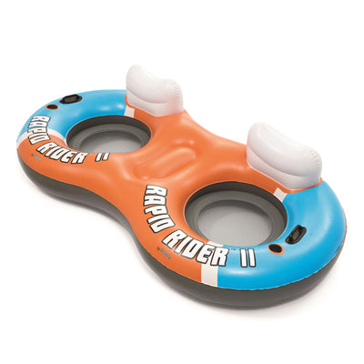Bestway Inflatable River Tube Float (2 Pack) and Inflatable 2 Person River Tube