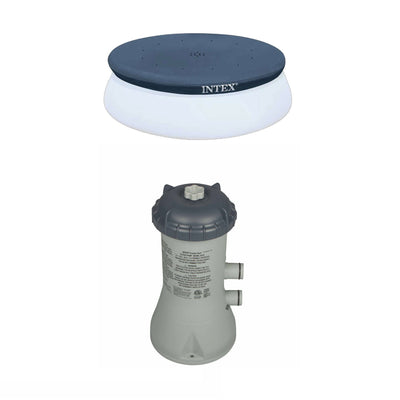 Intex 10' Swimming Pool Debris Cover & 1000 GPH Pool Cartridge Filter Pump - VMInnovations